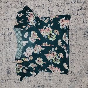 Xhilaration floral crop top, size L